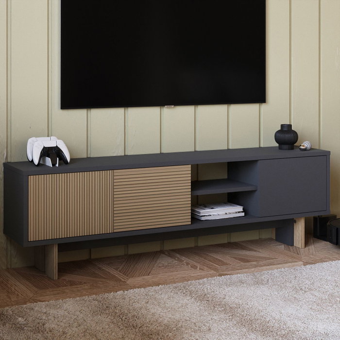 Hanah Home Soporte para TV Ravello - Roble cálido, Antracita Hanah Home Soporte para TV Ravello - Roble cálido, Antracita